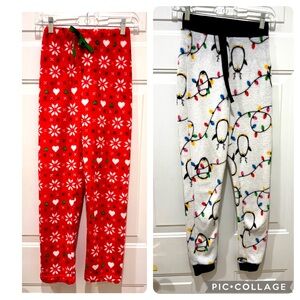 Two Pairs of XS Holiday Pajama Pants